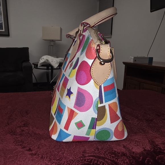 Dooney & Bourke Colorful Geometric Satchel - Picture 3 of 9